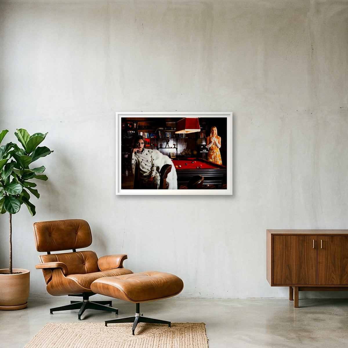 Red table — 100×70cm, 39×28" White Frame