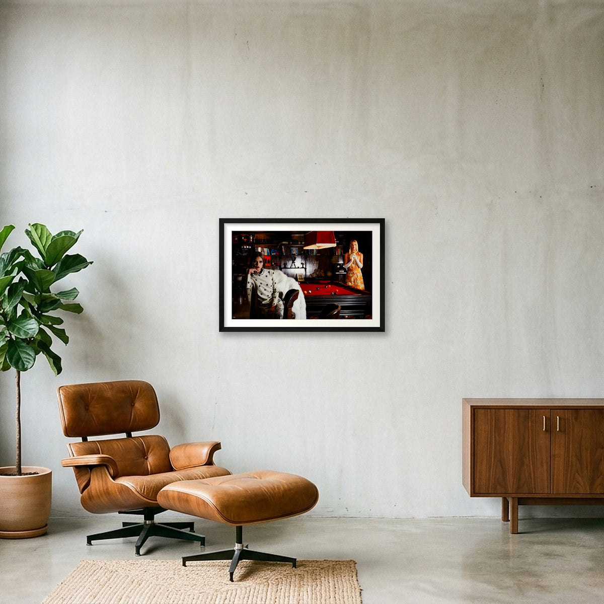 Red table — 60×40cm, 24×16" Black Frame