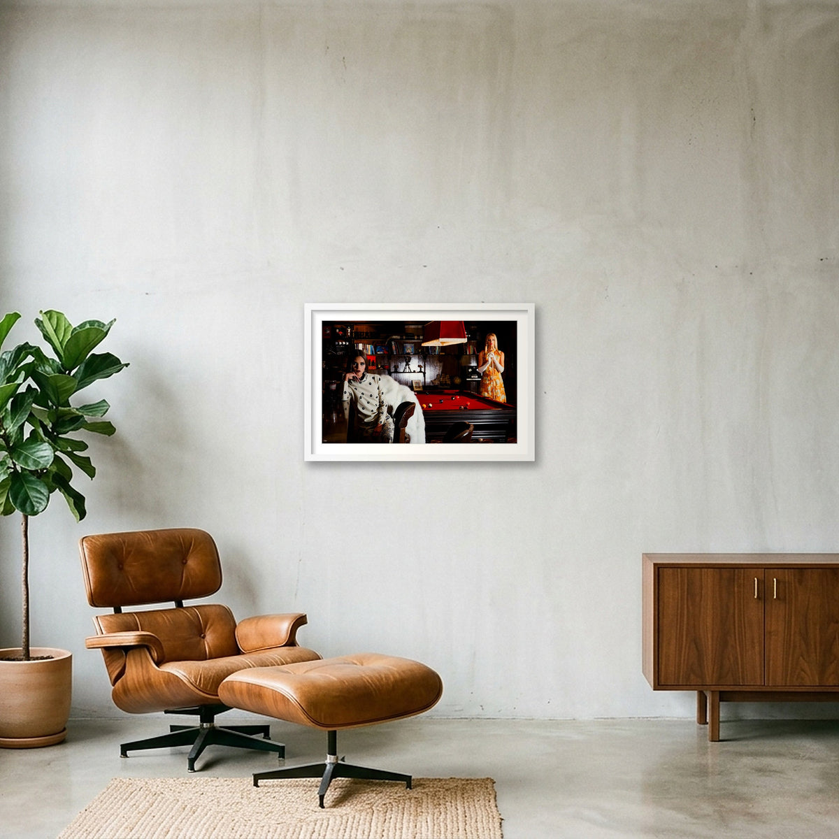 Red table — 60×40cm, 24×16" White Frame