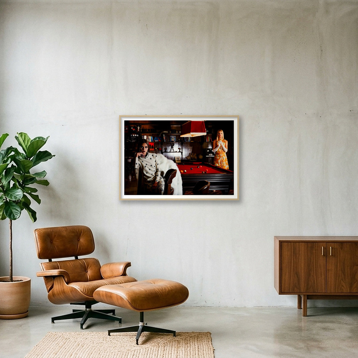 Red table — 100×70cm, 39×28" Oak Frame