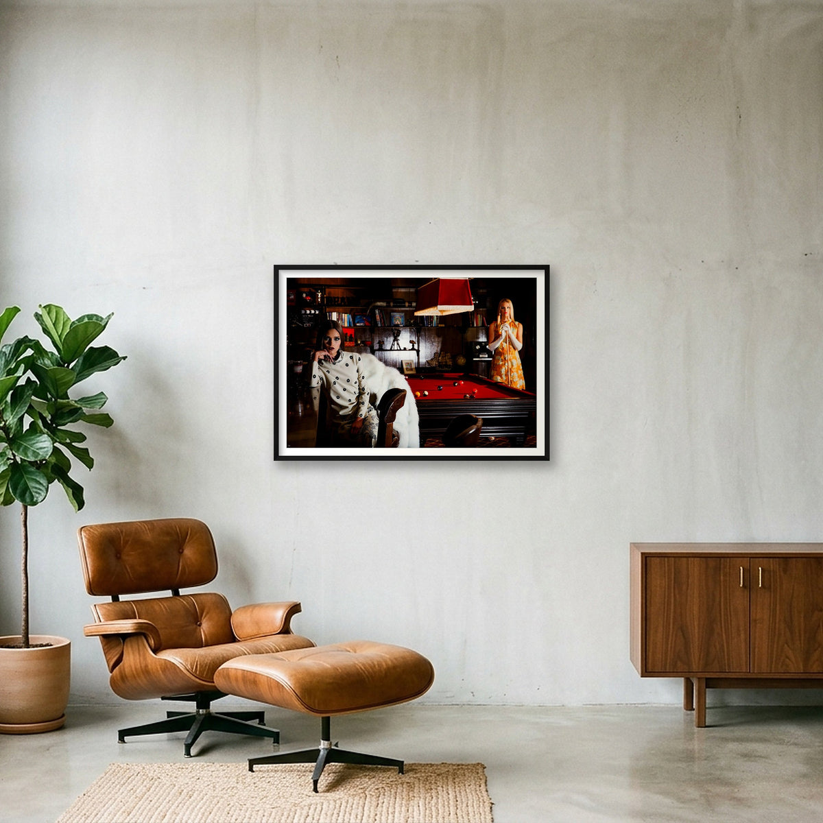 Red table — 100×70cm, 39×28" Black Frame
