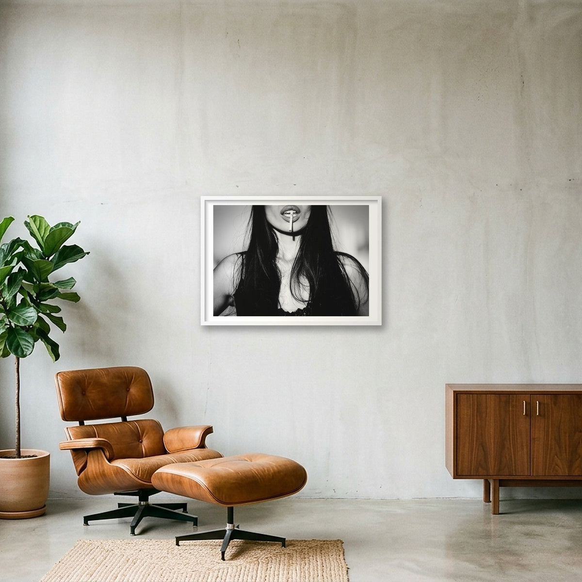 Cigarette — 84×59cm, 33×23" White Frame