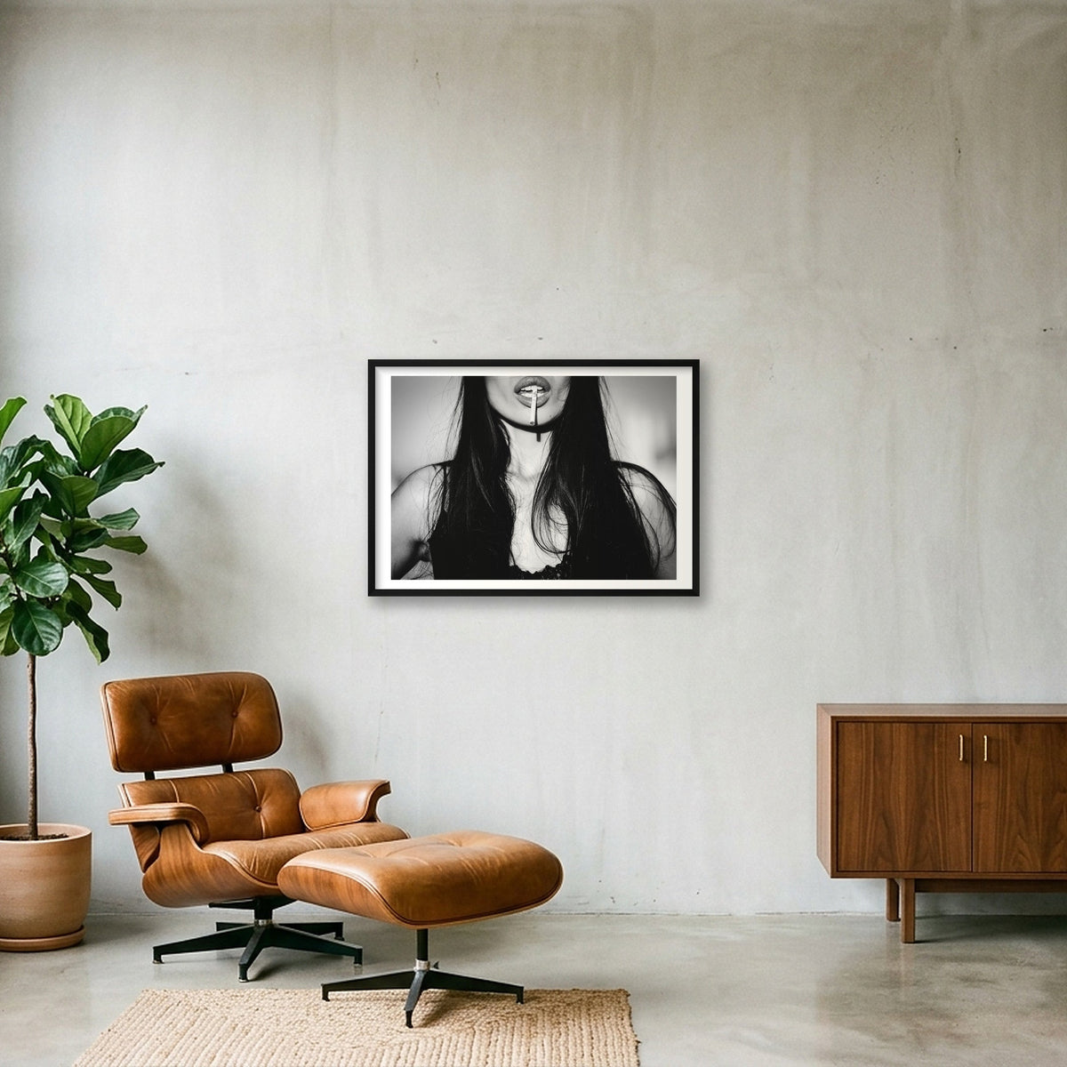 Cigarette — 84×59cm, 33×23" Black Frame